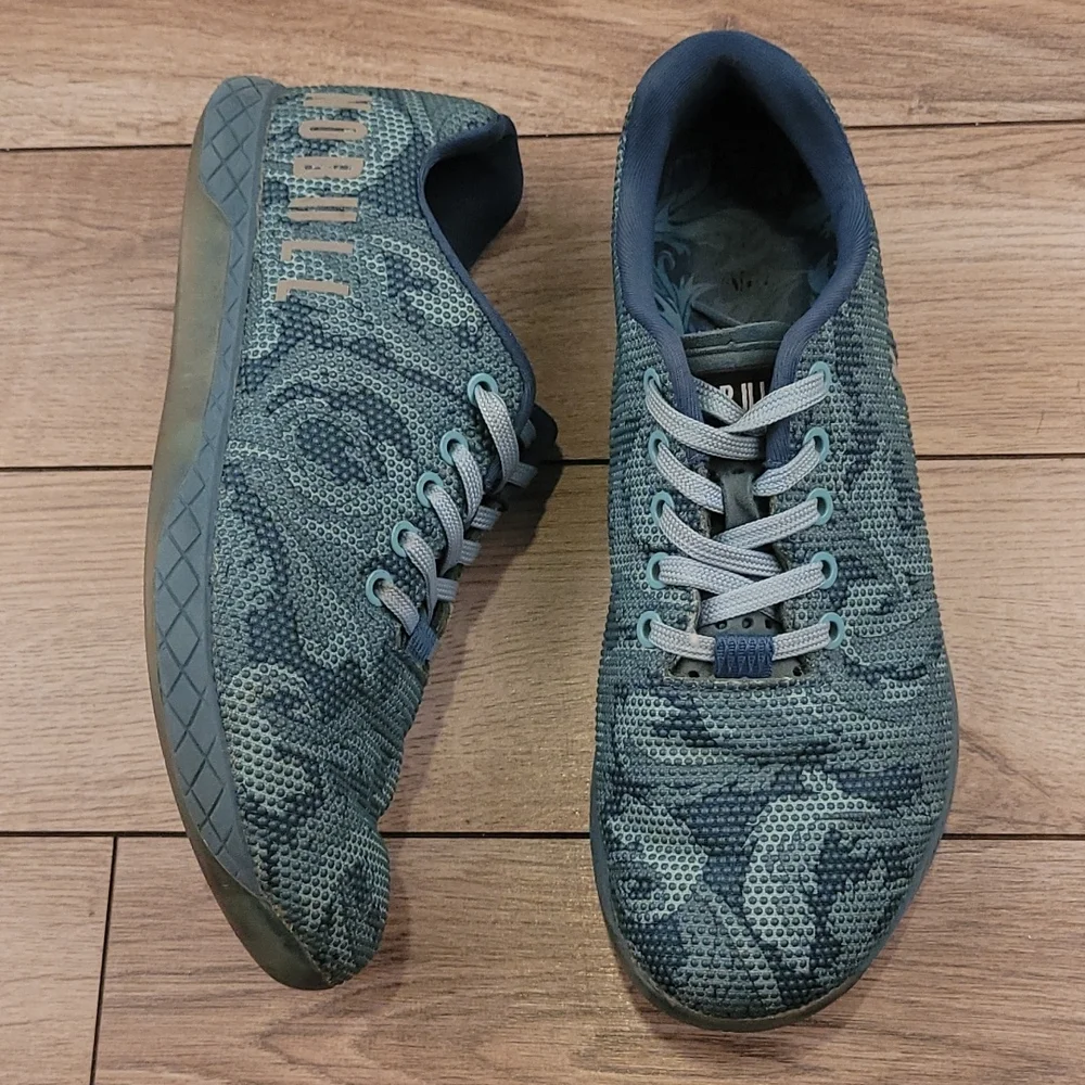 NOBULL Project Turquoise Blue Abstract Workout Trainer Sz‎ 8 Mens Shoes Sneakers